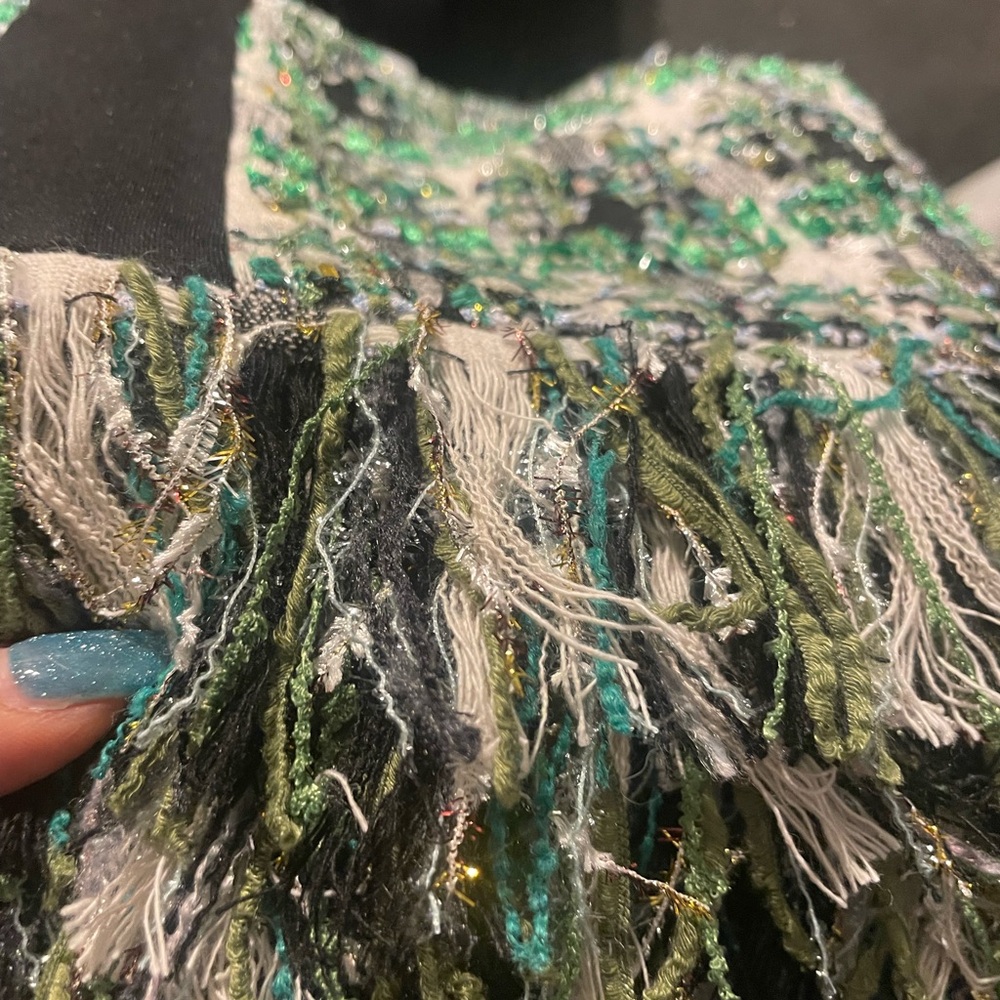AKIRA Green and Black Tweed Mini Skirt - Picture 7 of 7